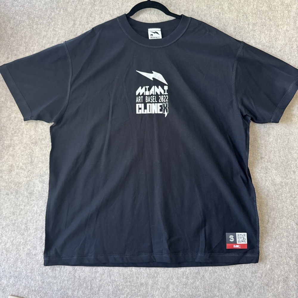 RTFKT x CloneX Miami Art Basel 2022 Tee Mens L Black Limited Drop NWT
